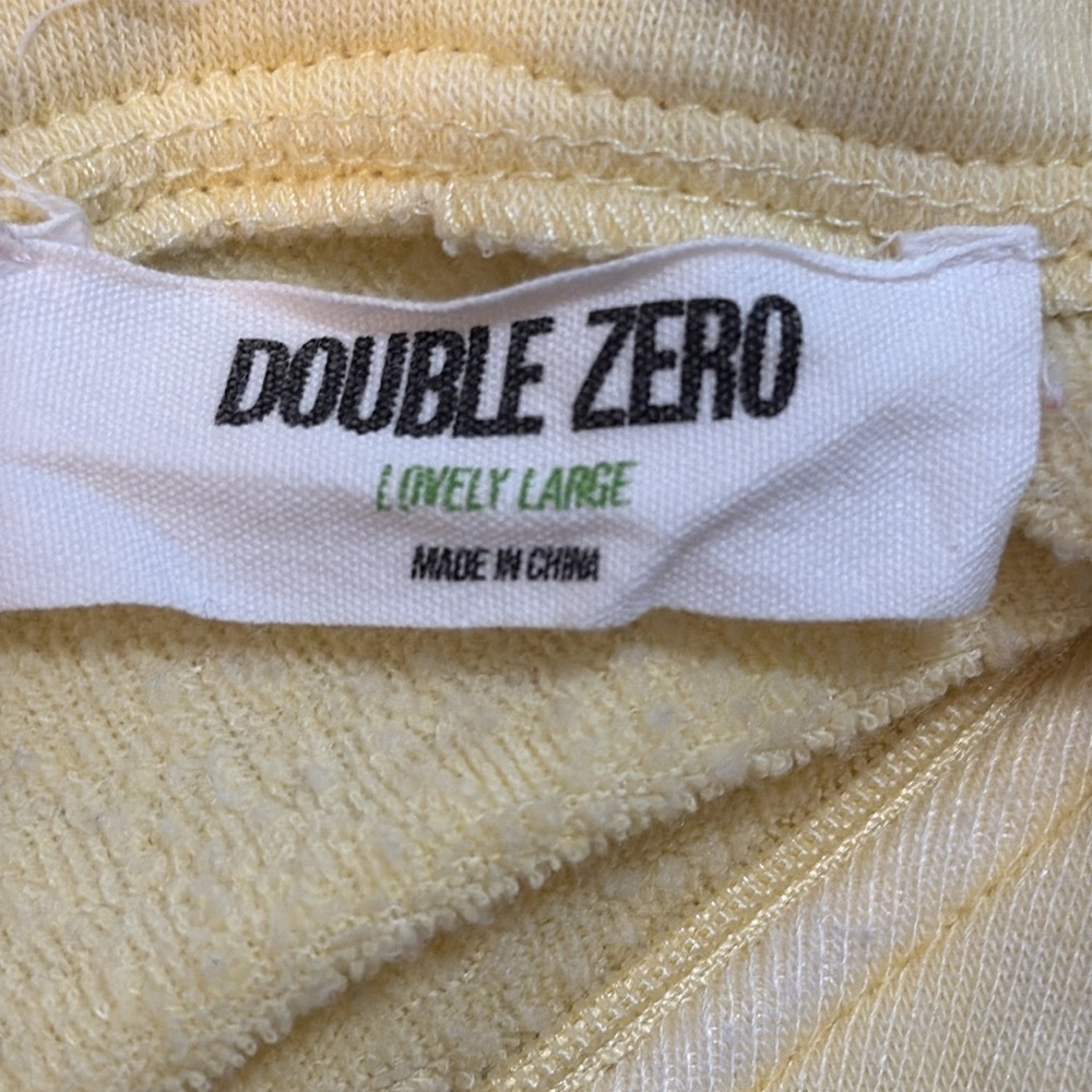 Double Zero 1/4 Zip Drop Shoulder Women’s Large Lightweight Yellow Sweatshirt - Picture 6 of 8